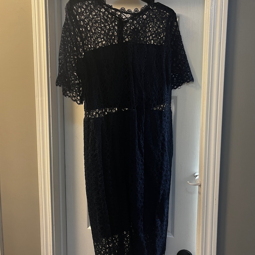 Nordstrom Midnight Blue Lace Midi Dress